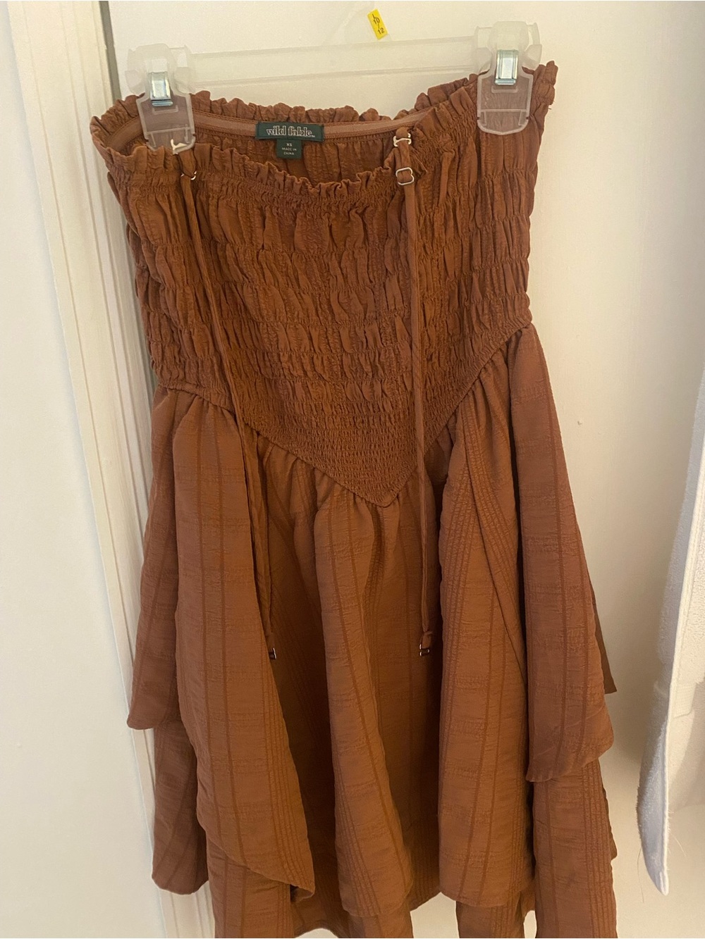 wild fable Rust Brown Smocked High-Low Circle Skirt